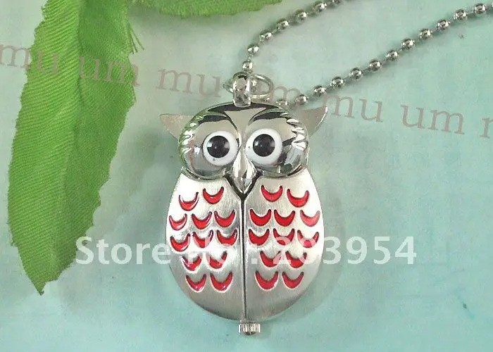 

Drop Shipping Hot Sale Wholesale 10pcs/lot New Necklace Chain Pendants Quartz Mini Steel Owl Pocket Watches For Xmas Gift WP219
