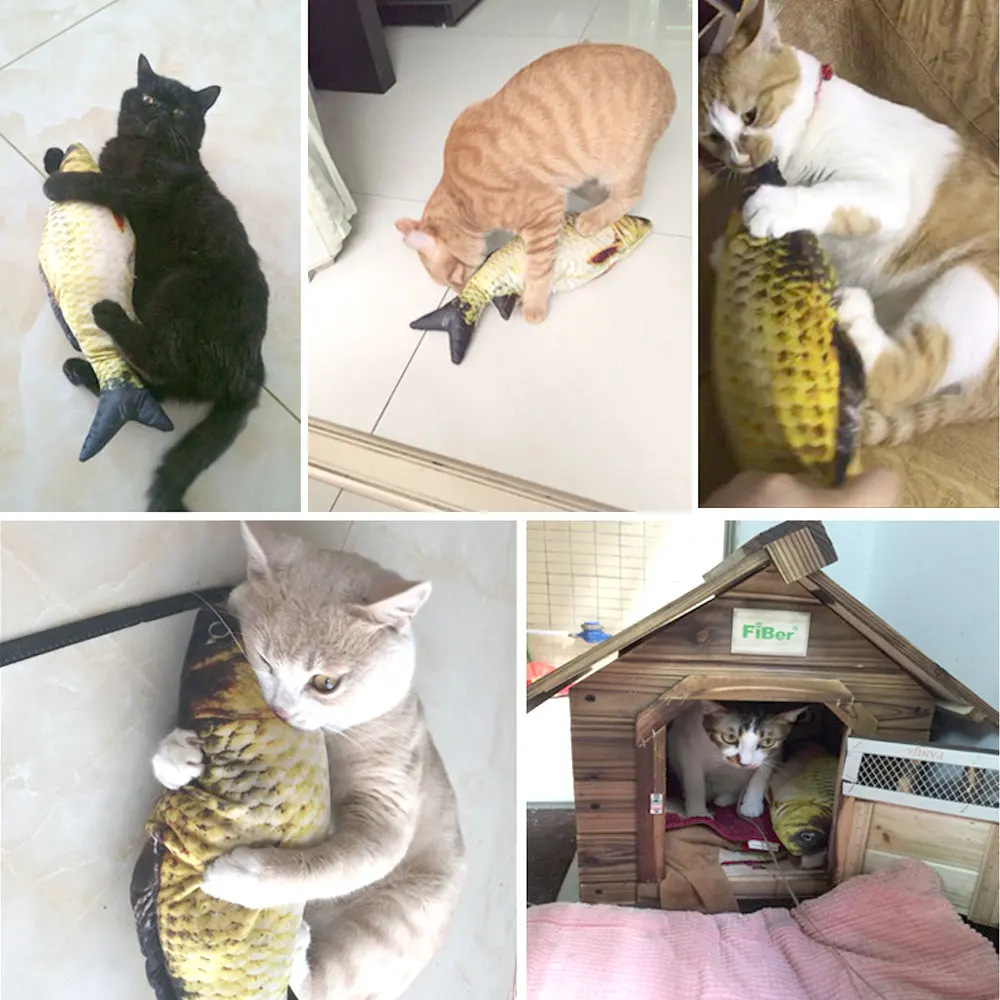 ПЭТ кошка игрушка рыба креативный кошачий Кот моделирование Чистка резинка для
