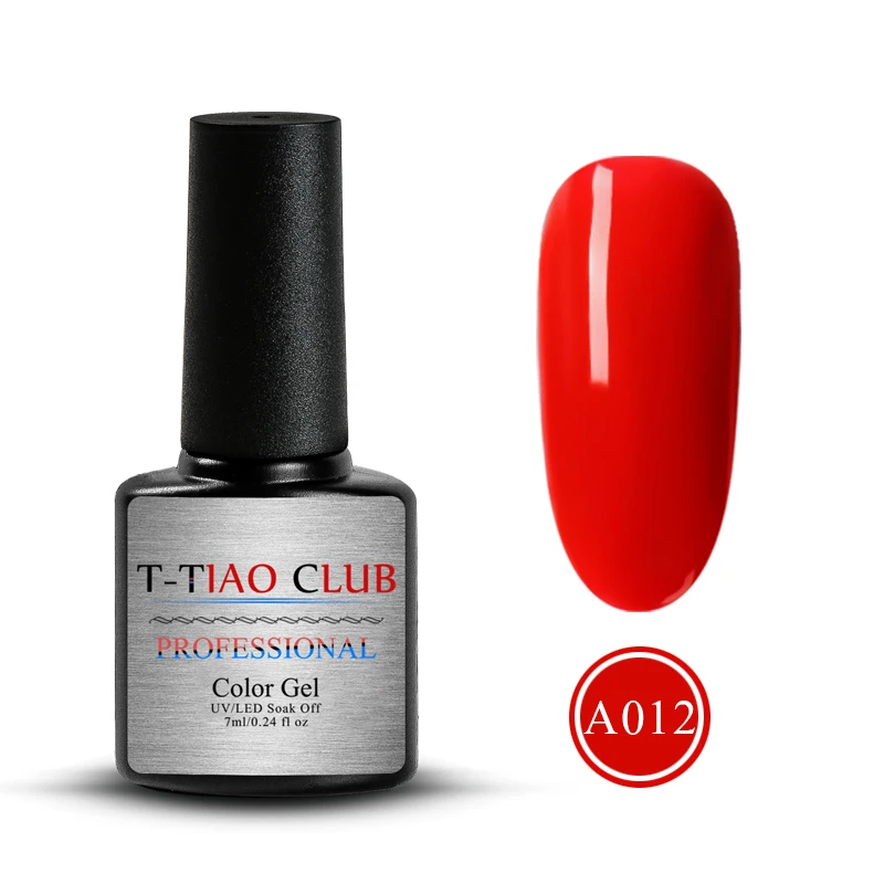 

T-TIAO CLUB 7ml Bright Red Series Nail Gel Polish 6 Colors Soak Off Vernis Semi Permanent Primer Manicure Nail Art Gel Varnish