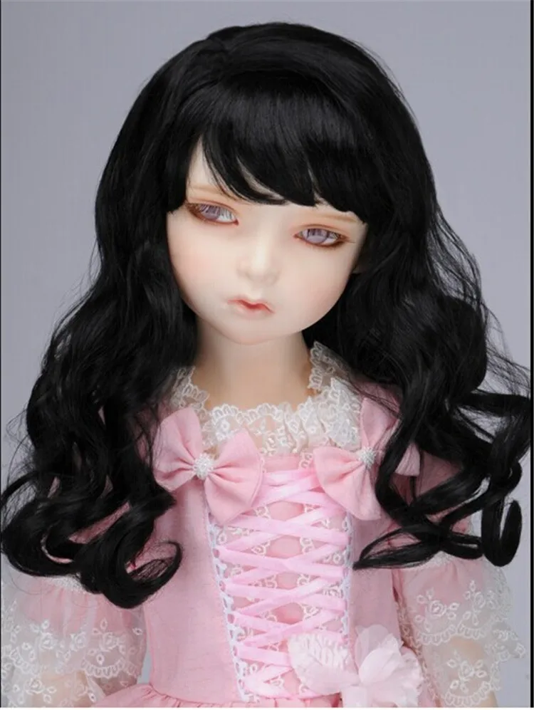 JD038 SD искусственная кожа 1/3 ластик длинный кудрявый парик для кукол BJD мягкие