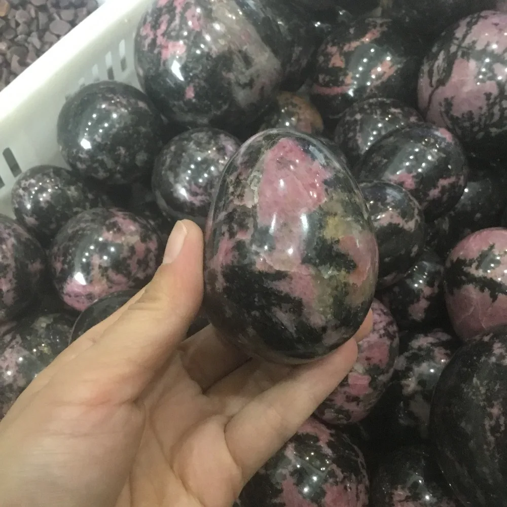 

Natural Rock crystal eggs plum blossom tourmaline egg
