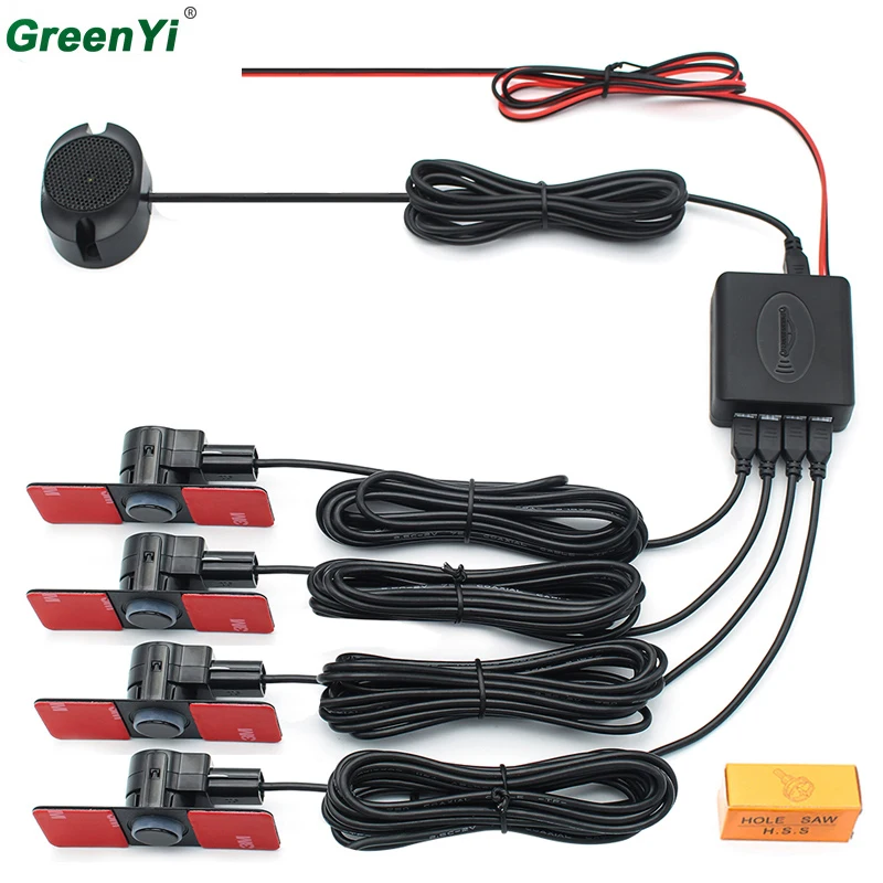 Парктроник парковочные датчики с регулируемым зуммером 4 шт. 6 видов цветов 13