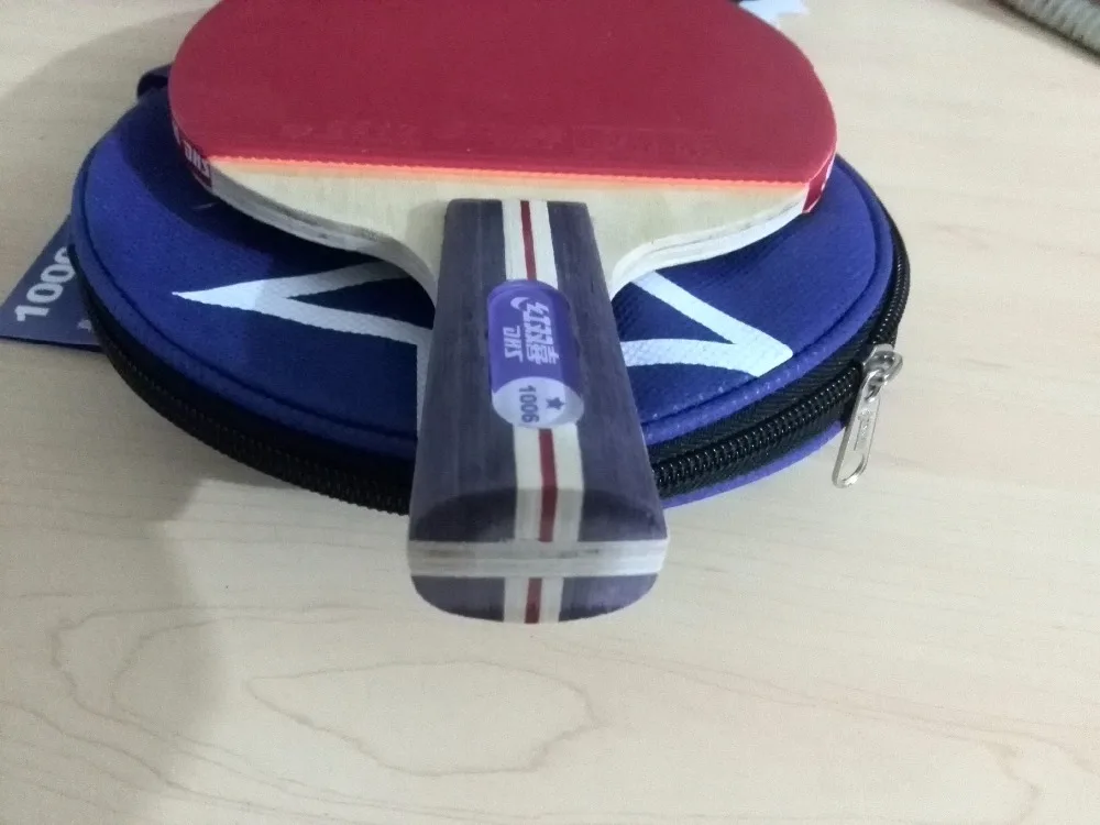 Отличное качество настольного тенниса Ping Pong R1006 с короткой ручкой и 9-слойной древесиной для игрока начального уровня.