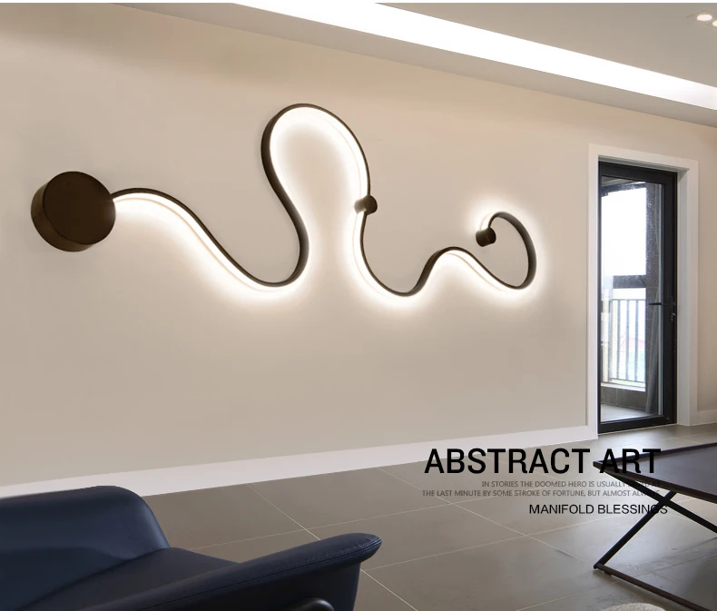 Черный белый креативный настенный светильник светодиодный для спальни