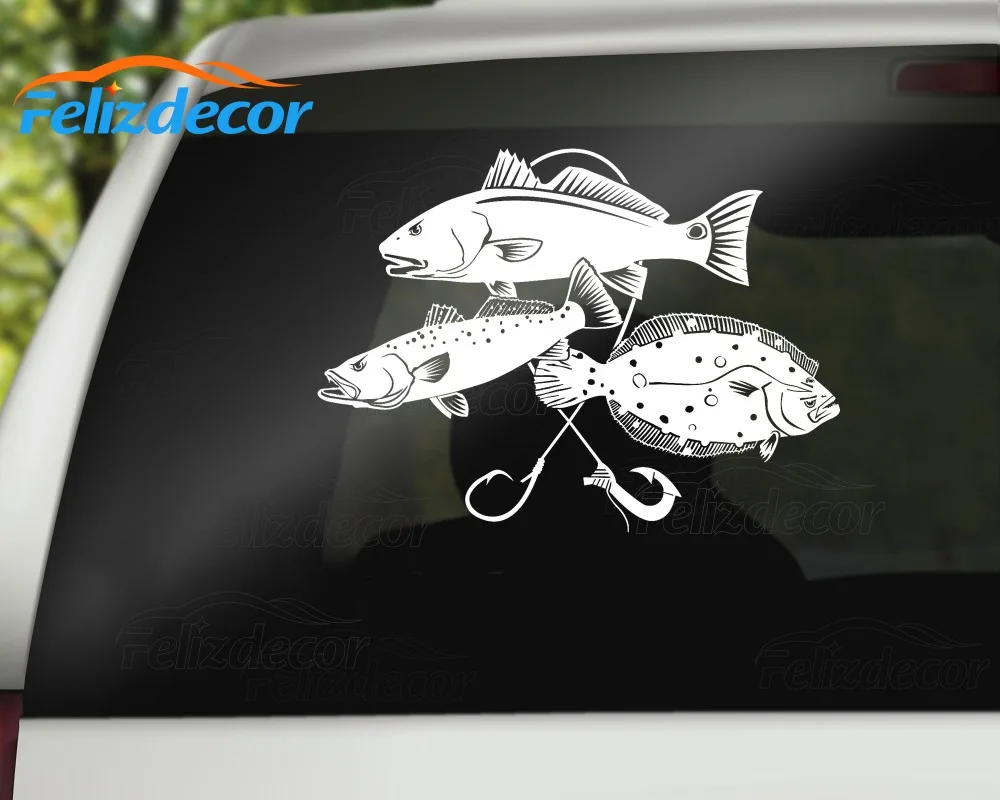 Inshore Slam Fish Виниловая наклейка для автомобиля креативная на заднее лобовое стекло