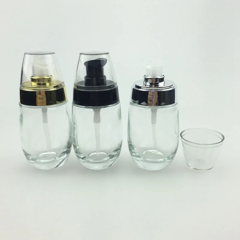 

30ml Clear Glass Bottle Lotion Bamboo Cosmetic Essence Toner Liquid Foundation Base Maquiagem Packaging Bottles 10pcs/lot