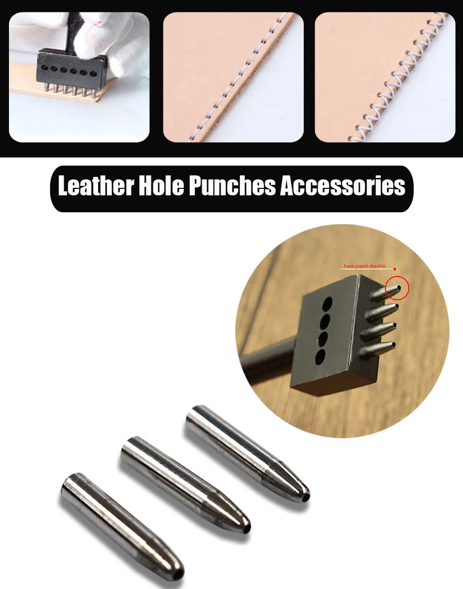 Кожаные дыроколы аксессуары DIY ручной перфорированный круглый кожаный прошивка дырокол инструменты поставки дырокол гвоздь