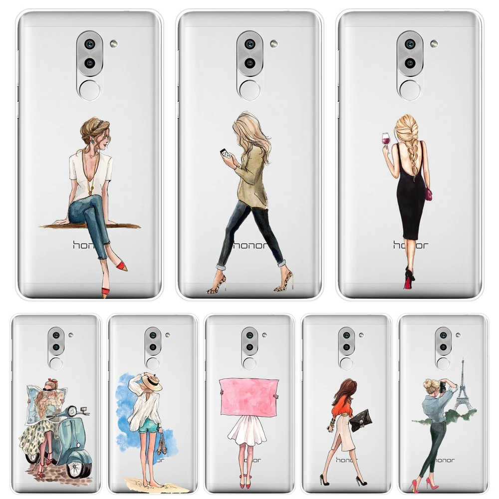 Чехол для телефона из ТПУ Huawei Honor 6 5A 4X 5X 6X мягкий силиконовый Черный дорожный