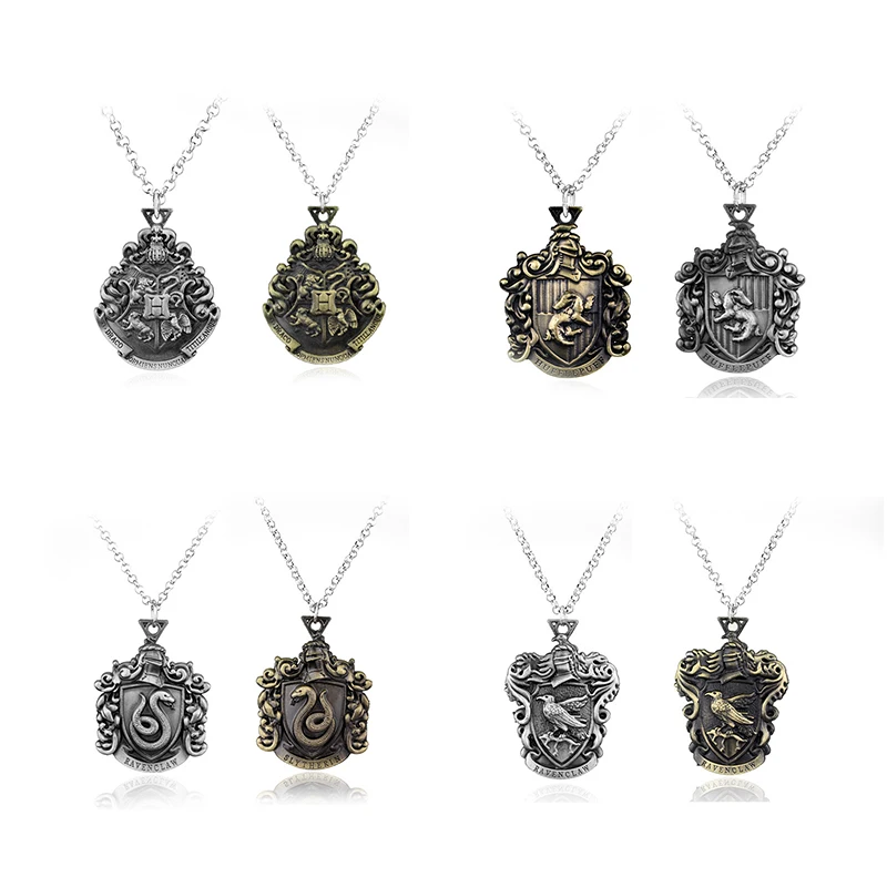 Горячее Moive ожерелье Hog warts School Gry ffindor Sly therin Rav enclaw Huffle слоеный логотип