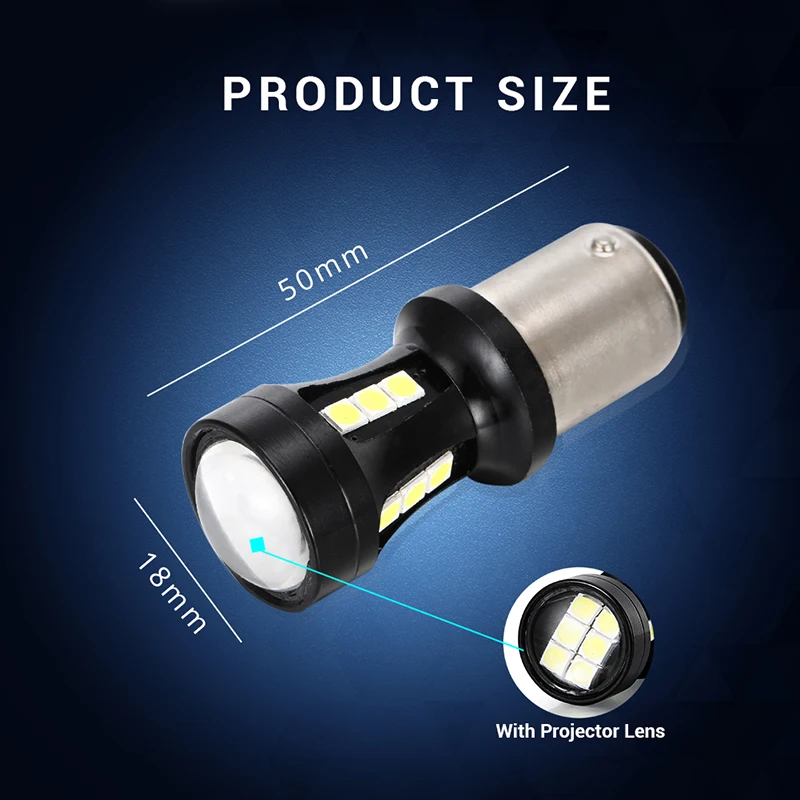 2pcs 1156 BA15S BAU15S P21W No Error 1157 BAY15D P21/5W LED Bulb 3030 18SMD Car Back Up Tail Lamp Brake Turn Signal Light 12V | Автомобили