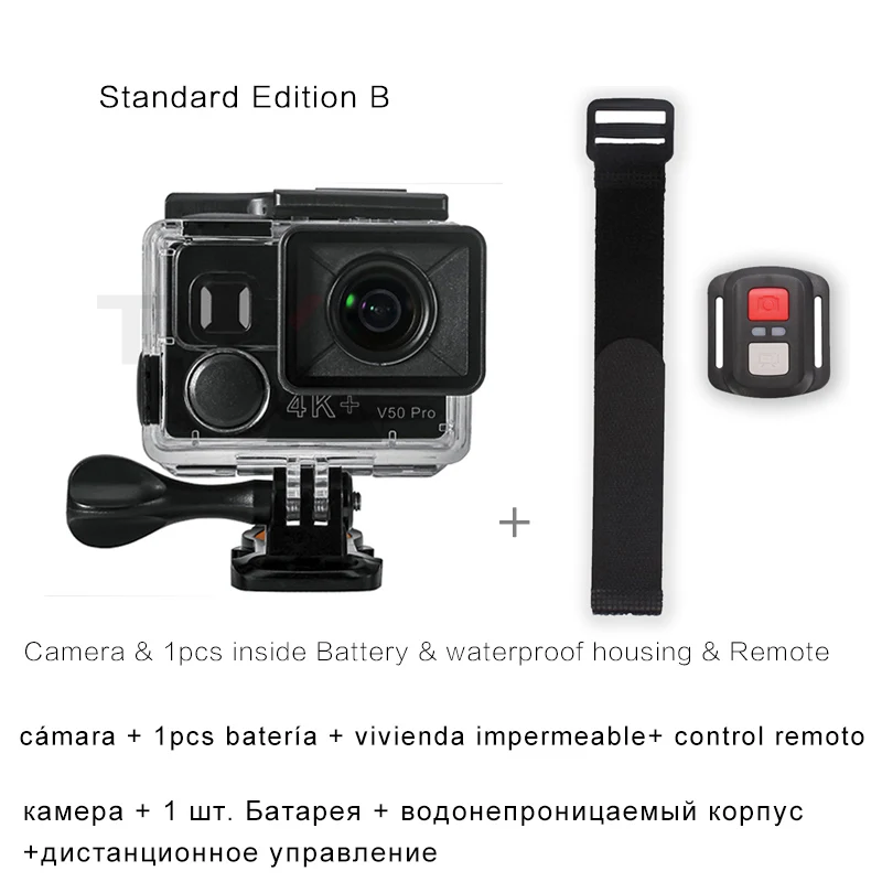 Standard Edition B Новейшая Экшн-камера eken V50 Pro, чипсет Ambarella sony, сенсор 4K 30FPS, мотоциклетная камера, WiFi, водонепроницаемая Мини спортивная камера - Цвет: Standard Edition B