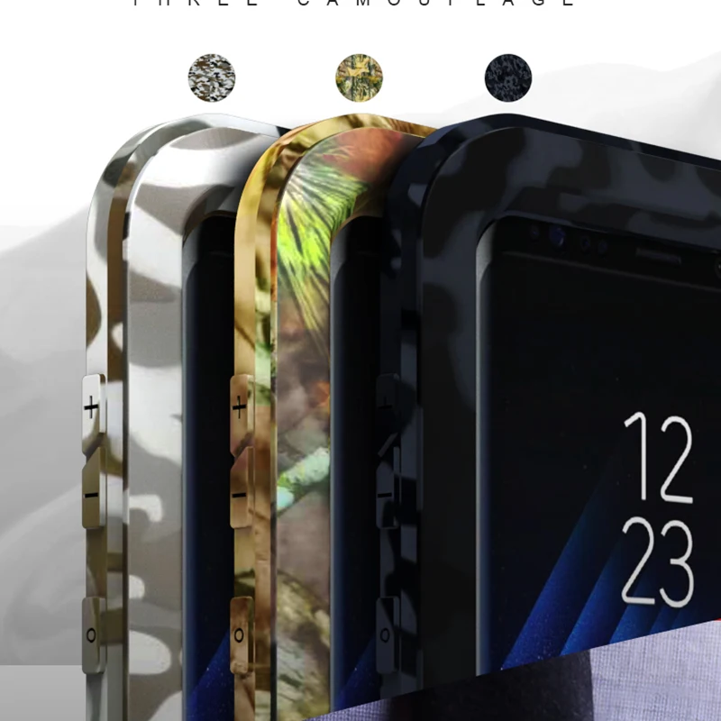 LOVE MEI Camo Metal Armor Case For Samsung Galaxy S8 Shockproof Waterproof for Plus Aluminum Military Heavy Duty Cover |