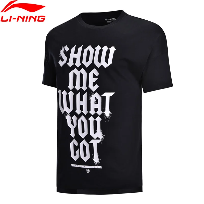 Мужская баскетбольная футболка Li-Ning BAD FIVE дышащая свободная из 100% хлопка с