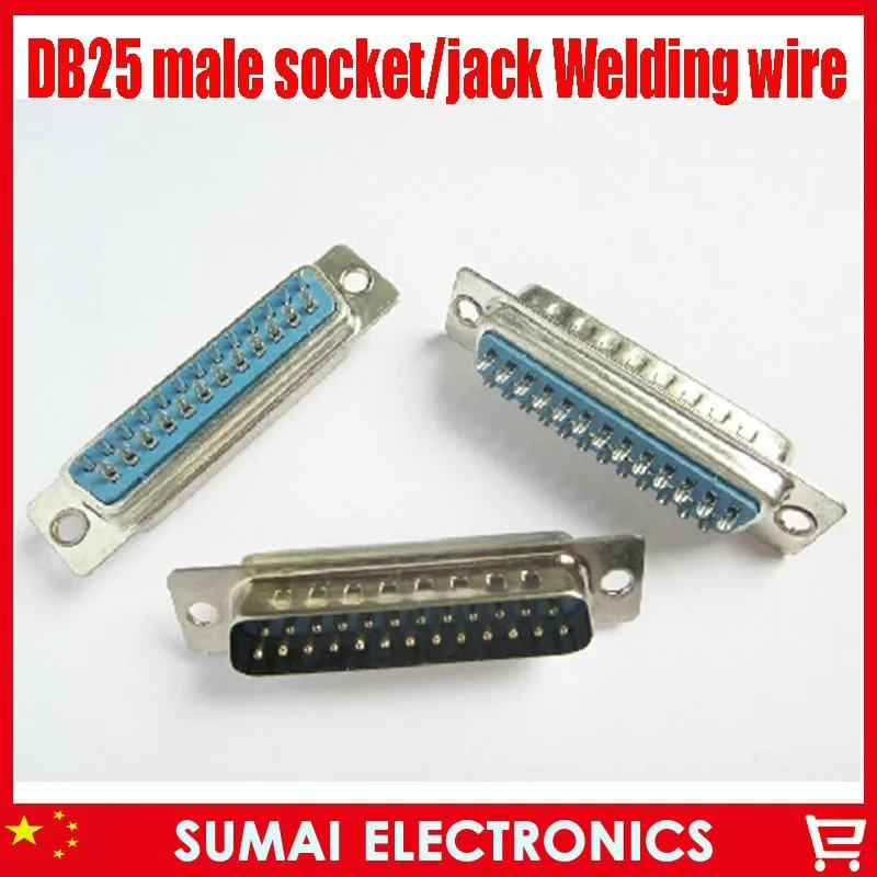 Бесплатная доставка новый мужской разъем DB25 штекер 25pin двухрядный RS232 COM Серийный