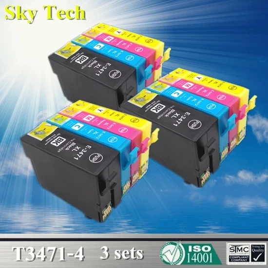 Качественный совместимый чернильный картридж для 34XL T3471 T3474 Epson WorkForce Pro WF