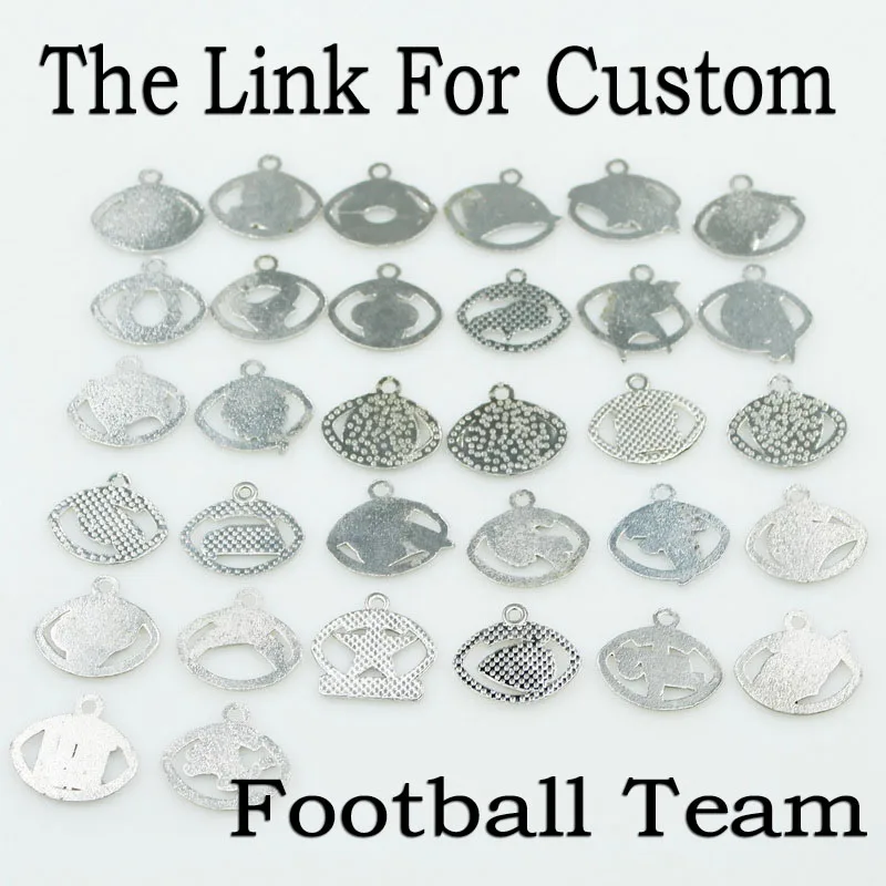 

The Custom 20pcs/lot Football Team Dangle Charms Football Sports Hanging Charm DIY Bracelet Necklace Pendants Jewelry