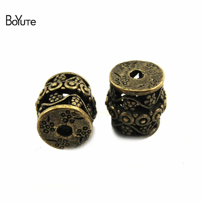 

Филигранные трубчатые бусины BoYuTe (20 шт./лот) из металлического сплава, 13 х 13 мм, 3 мм, для рукоделия, аксессуары для бижутерии