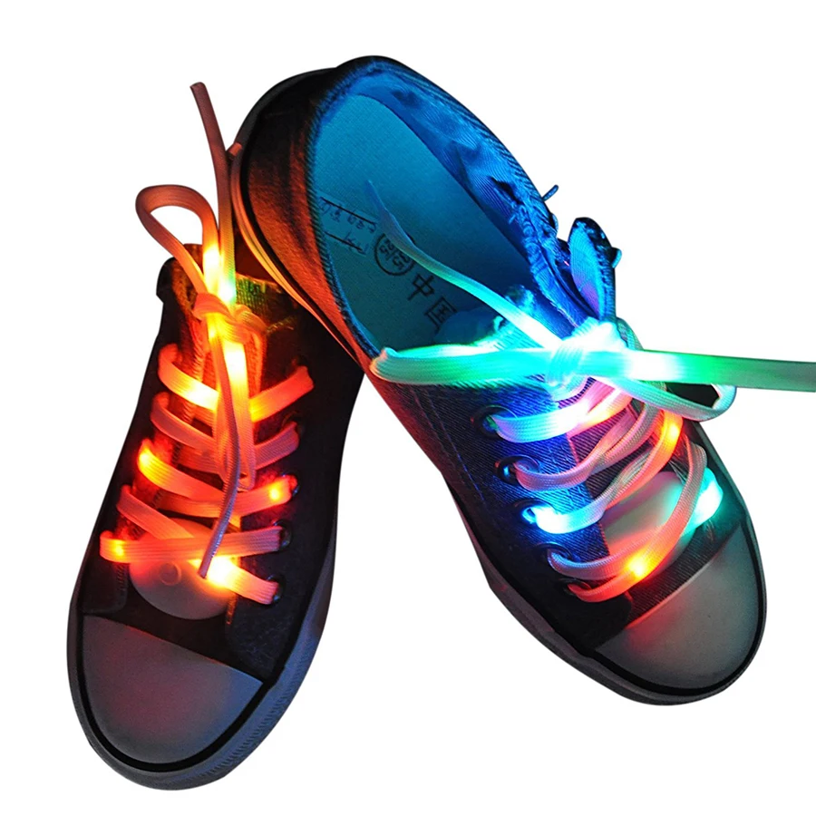 

1 pair 1.2m LED Nylon Shoelaces Strip Light Waterproof Fashionable Man Woman Kids Sport Shoe Laces Novelty Glow Luminous Lights