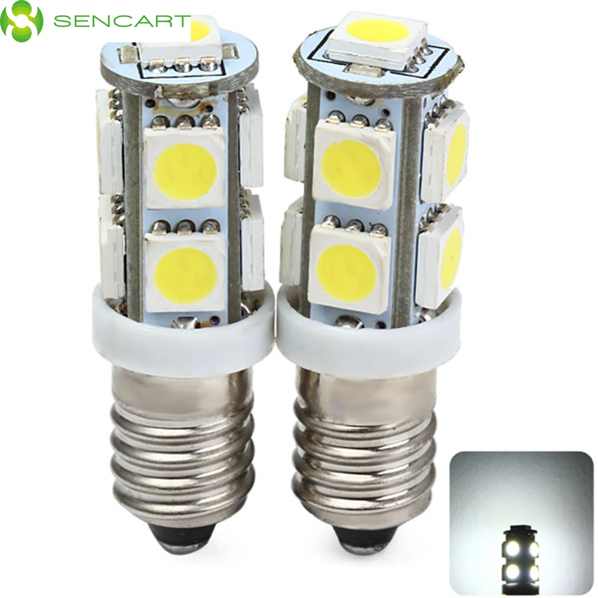 Sencart e10 2psc 12 В 9led 5050smd лампы теплый белый 3000 3500 К birne лампе schraub sockel fahrzeug dc12v|fahrzeuge| |