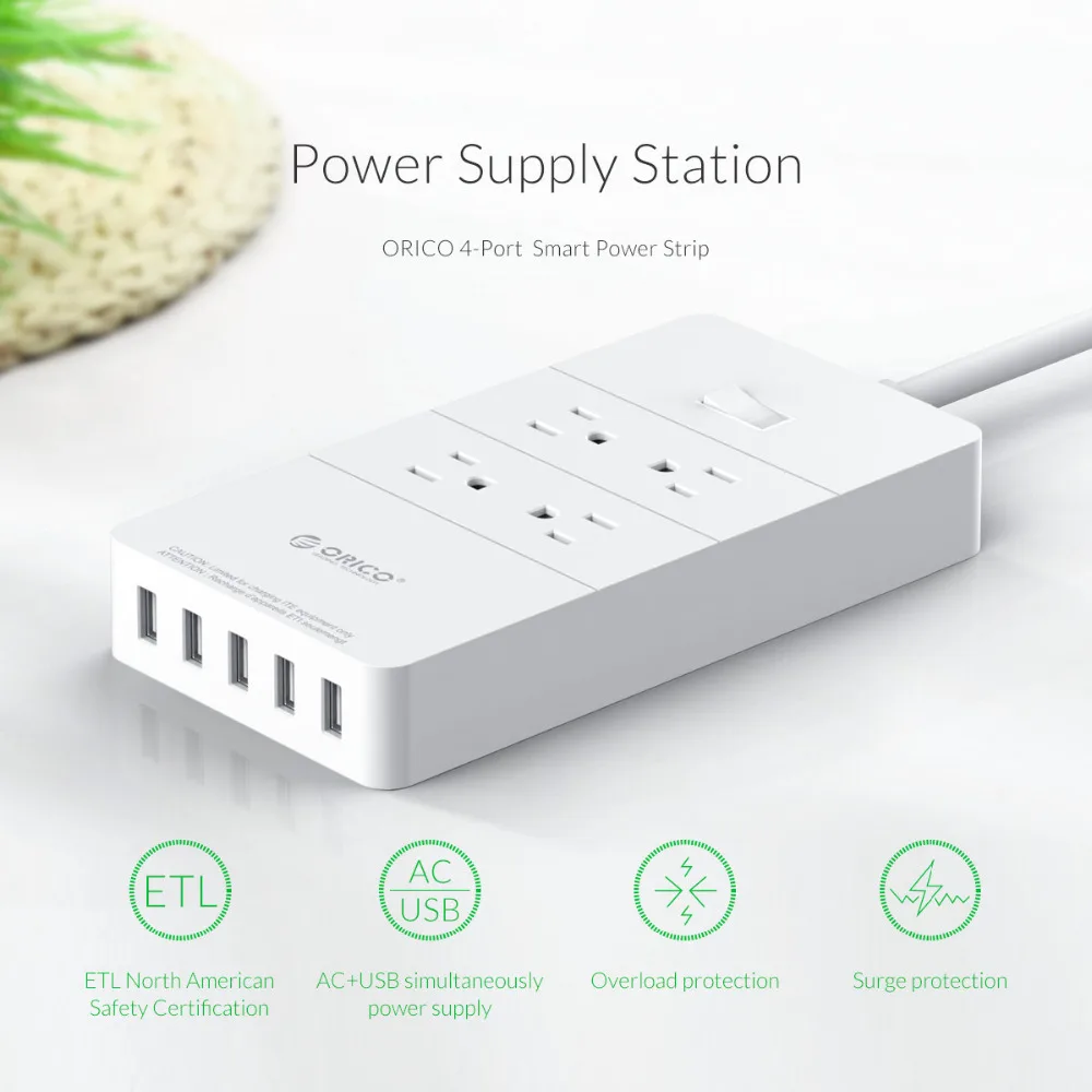 ORICO умная розетка Usb многофункциональная Домашняя электроника защита от