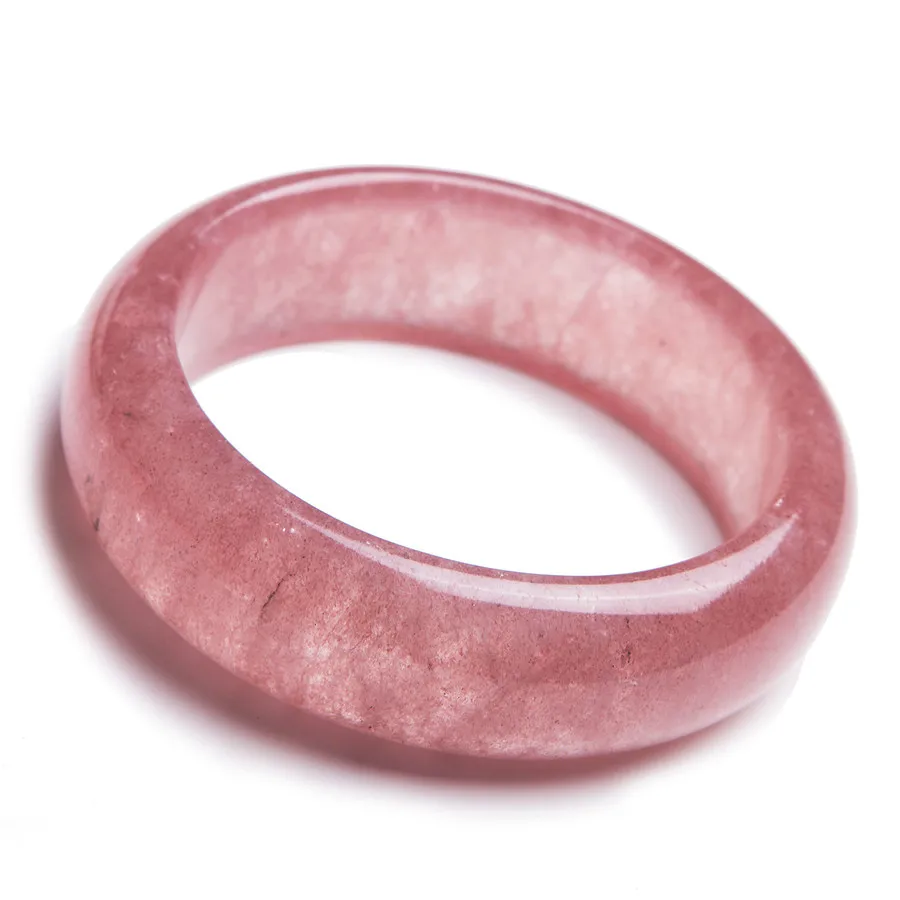

Genuine Natural Strawberry Quartz Crystal Fashion Bangles Bracelets For Women Inner Diameter 60mm