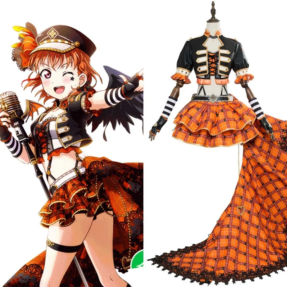 Аниме Love Live!lovelive Takami Chika карнавальный костюм в стиле панк рок платье Униформа на