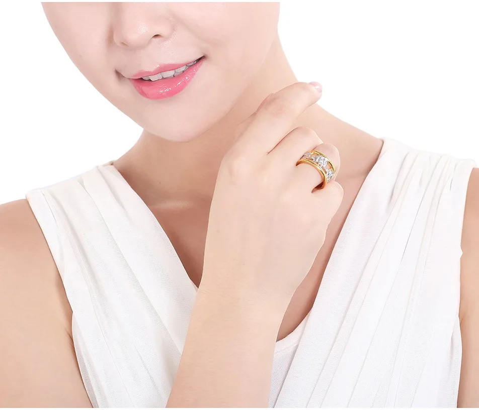 Античные плата цвета Счастливый 3D слон кольцо романтичные золотого цветное для