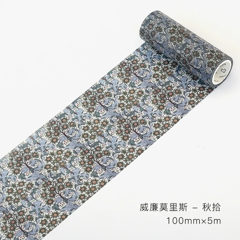 QiuShi 1 шт. васи ленты DIY японская бумага винтажная Мона маскирующая лента декоративные клейкие ленты Скрапбукинг наклейки размер 100 мм* 5 м - Цвет: QiuShi