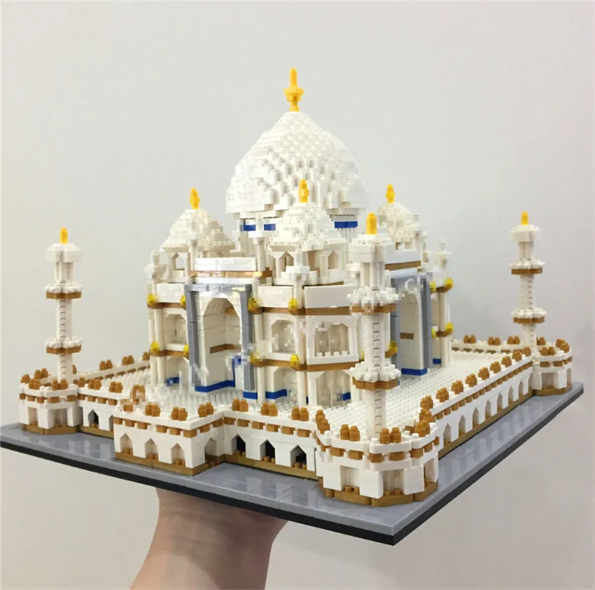 

PZX Mini Blocks 3950pcs Luxury World Architecture India Model Building Bricks Juguetes for Children Toys New Year Kids Gift 9914