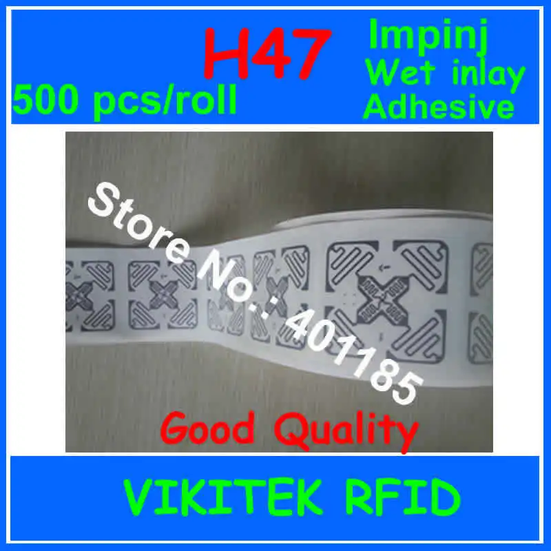 RFID UHF sticker Adhesive Impinj H47 3D wet inlay 500pcs 860-960MHZ Monza4 915M EPC C1G2 ISO18000-6C passive RFID tag label