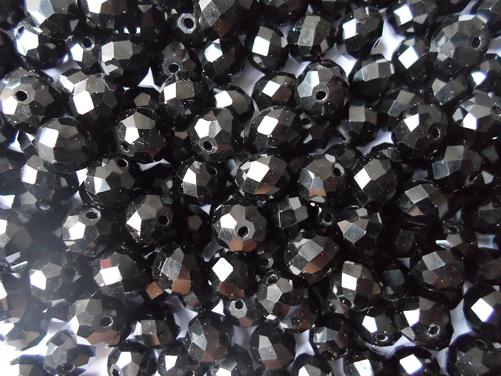 Хорошее качество 10 мм черные хрустальные бусины модные ювелирные аксессуары