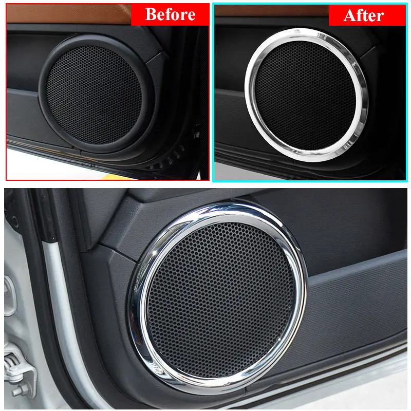 

ABS Chrome Car Door Stereo Speaker Collar Cover Trim Bezel Fit For 2007-2015 Patriot Compass Car Interior Accessories Styling