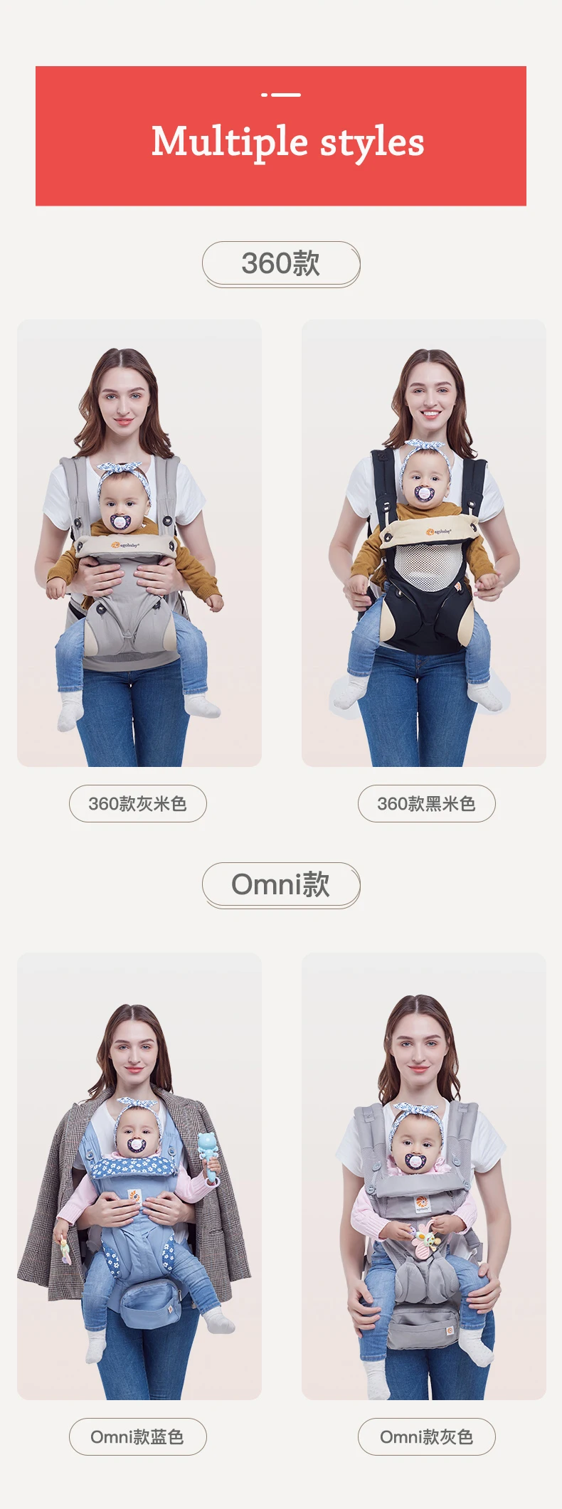Egobababy omni 360 Многофункциональный дышащий рюкзак-кенгуру для малышей