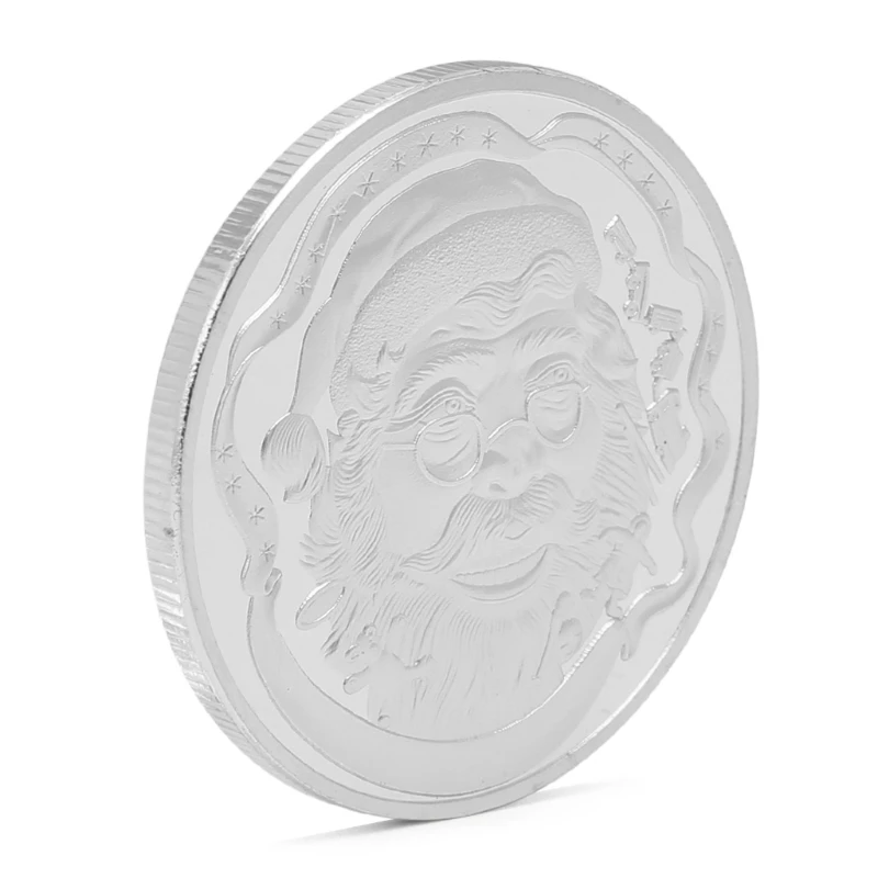 

Christmas Sled Commemorative Coins Merry Santa Claus Silver Plated Commemorative Coin Token Souvenir Art