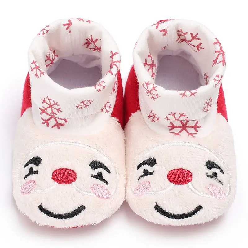 

Baby Christmas Shoes Newborn Warm Snow Boots Infant Soft Sole Slipper Crib First Walkers Toddler Cute Santa Claus Deer Shoes