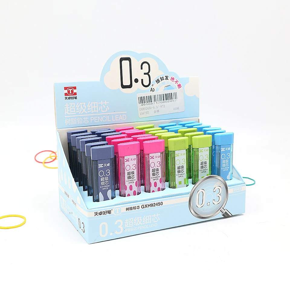 4 шт./лот механический карандаш для заправки свинца HB 0 3 мм 60mmX15pcs длинный чертеж