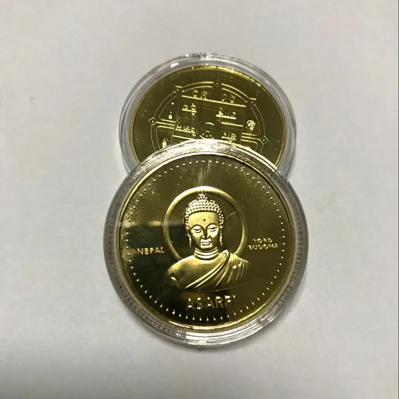 3 шт. редкие монеты на религиозную тему лорд будоха позолоченные Непал Индия ASARFI