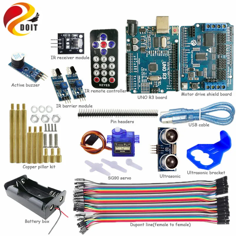 Комплект инфракрасного управления DOIT с платой UNO R3 + Защитная плата привода