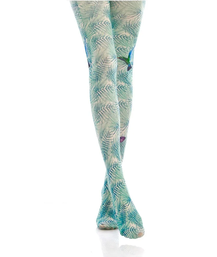 Свежие зеленые носки с колибри | Женская одежда