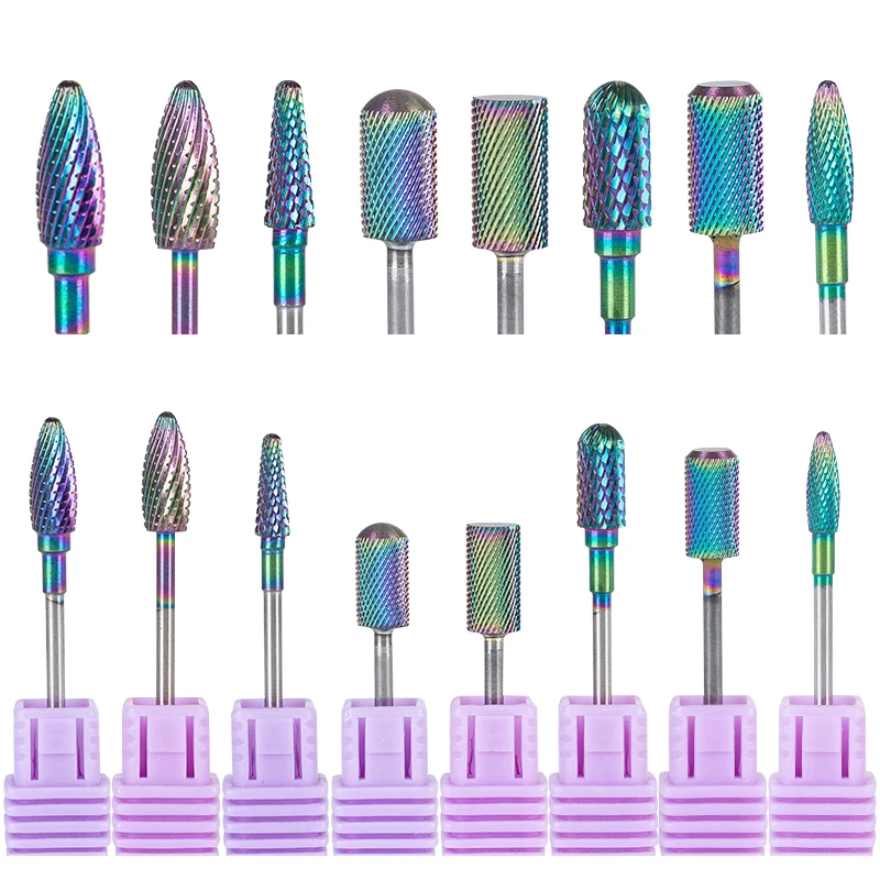 Нанофрезы Ladymisty радужные из карбида вольфрама для маникюра|Принадлежности