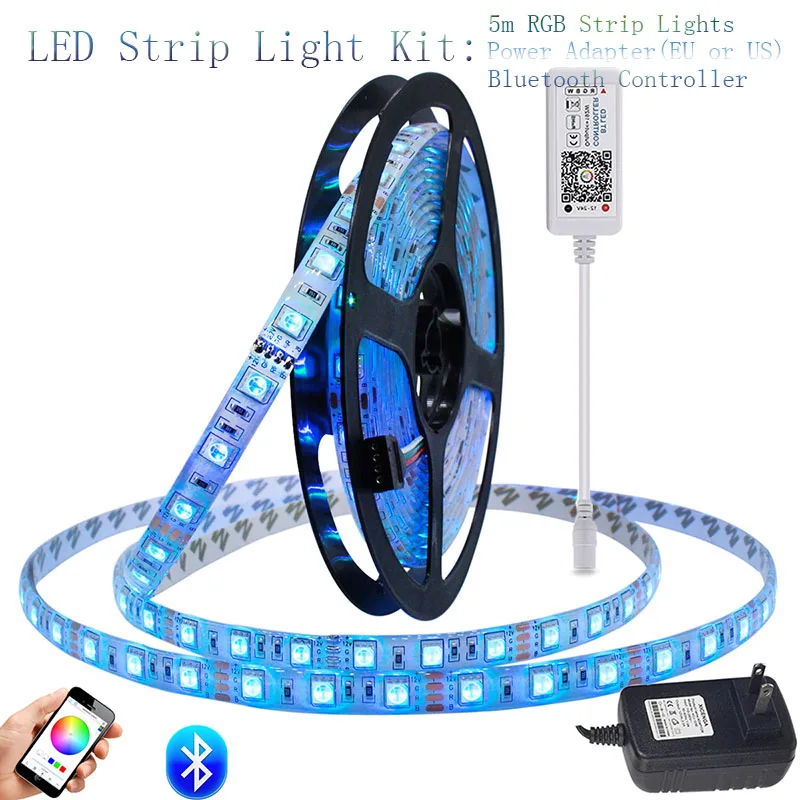 SMD 5050 RGB контроллер Bluetooth Светодиодные ленты светильник 5 м 60 светодиодов/M