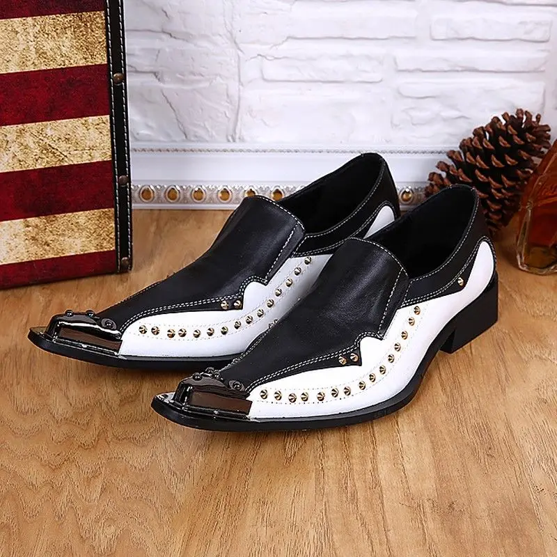 Размера плюс элегантные сапожки из натуральной кожи Кожаные туфли с заклепками