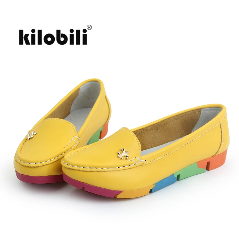 Женские балетки на плоской подошве kilobili лоферы из коровьей кожи без застежки