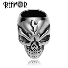 Бусины Из Нержавеющей Стали REAMOR 316L, готические бусины в стиле панк с черепами, разделительные бусины для браслета DIY, ювелирные изделия из титана