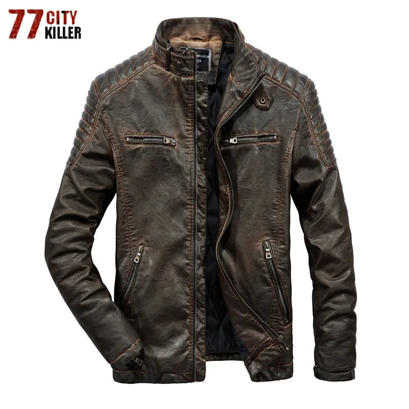 Фото 2020 новая кожаная куртка Мужская модная повседневная винтажная jaqueta masculina couro 2020 новая кожаная куртка Мужская модная повседневная винтажная jaqueta masculina couro