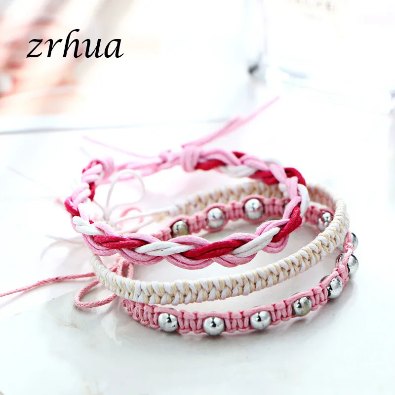 ZRHUA 2018 модные очаровательные розовые/зеленые веревочные браслеты для женщин