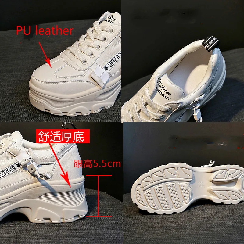 Повседневная женская обувь на молнии кроссовки массивной платформе zapatos De Mujer из