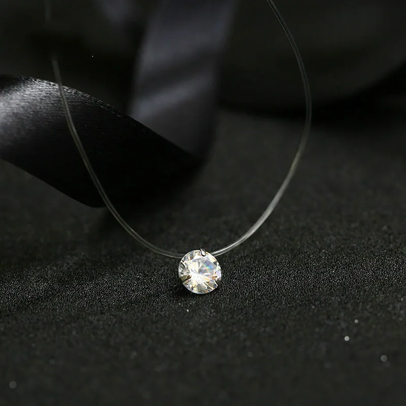 Женское Ожерелье из прозрачной лески 2019 серебряное ожерелье невидимой цепочки