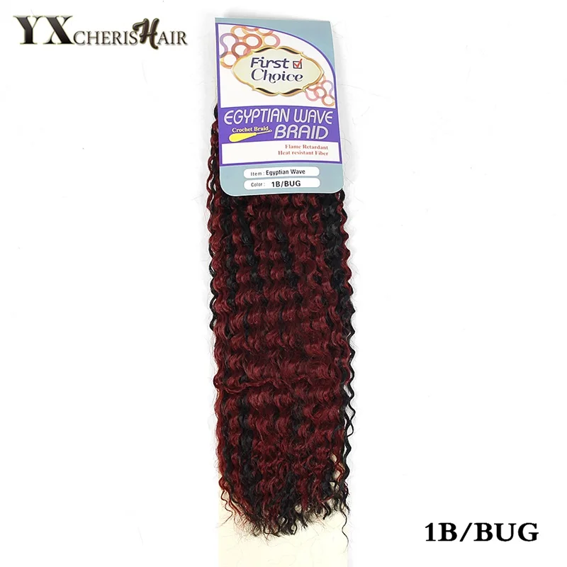 YXCHERISHAIR, 18 дюймов, вязанные крючком косички, афро, кудрявые, крученые, синтетические, Омбре, косички, волосы для наращивания, черные, Marly