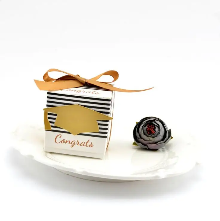 Es Wedding Cover Box Black And White Stripes Promotion Graduation Anniversary Party Gift Box